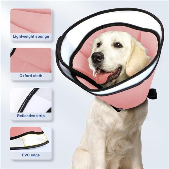 Dog Cone for Dogs After Surgery, Dog Cones, Soft Pet Recovery Cone - Picture 3 of 6